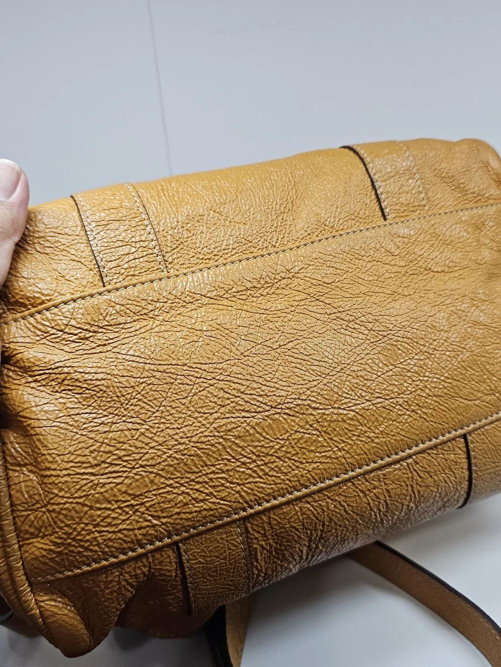 Mulberry Tan Leather Satchel with Turn-Lock